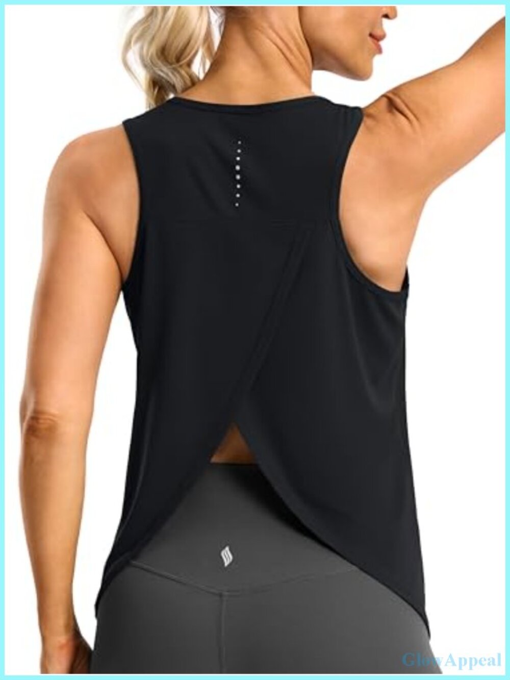 Open Back Workout Tank Top Racerback Athletic Running Shirt